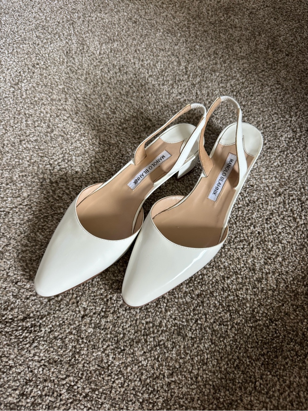 Manolo Blahnik Aspro Patent Leather Block Heel